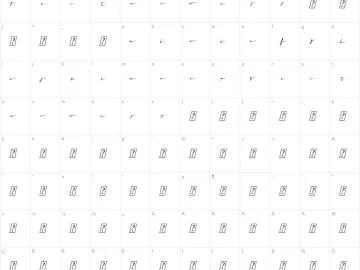 Mapa de caracteres da fonte Midnight Cali
