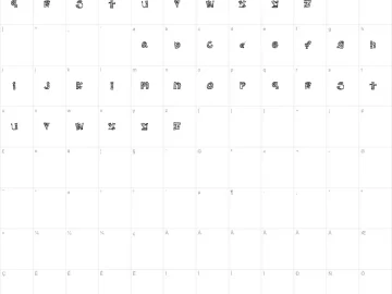 Mapa de caracteres da fonte MTF Scribblie