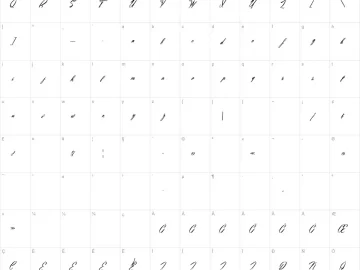 Mapa de caracteres da fonte October Quotes