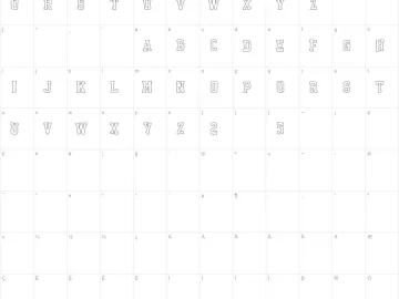 Mapa de caracteres da fonte Outcast M54