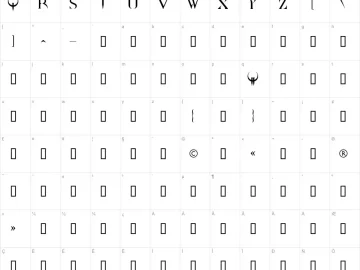 Mapa de caracteres da fonte Quake + DpQuake