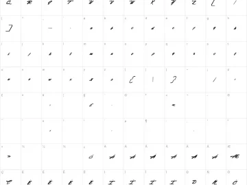 Mapa de caracteres da fonte Rocking Season