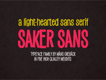 Saker Sans Light Font