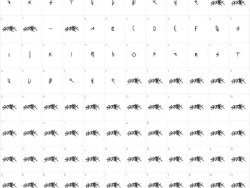 Scary Glyphs and Nice Characters – Fonte Grátis Mapa de caracteres da fonte Scary Glyphs and Nice Characters