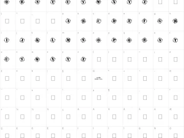 Mapa de caracteres da fonte See the Beast