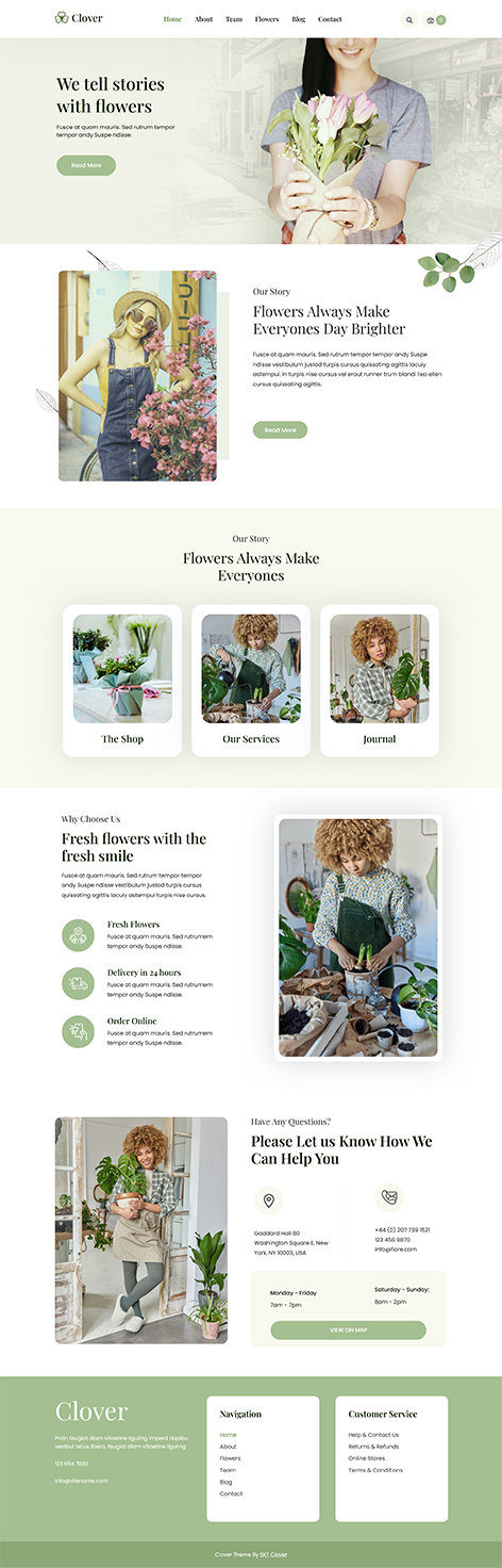 SKT Clover - WordPress Flower Shop Theme Free