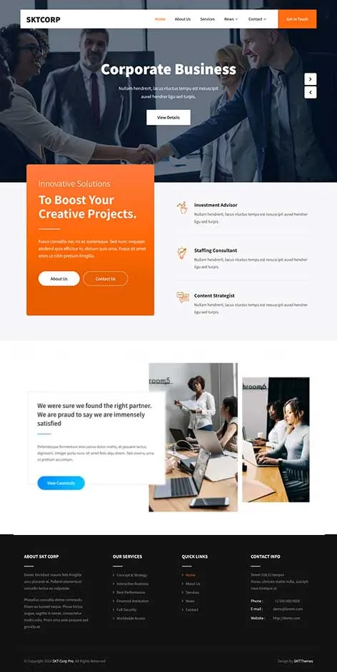 SKT Scheme - Free Website Design Template