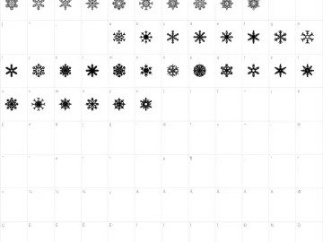 Mapa de caracteres da fonte Snowflakes St