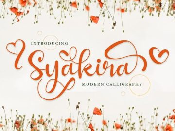 Syakira Calligraphy Font – Fonte Grátis Syakira Calligraphy Font